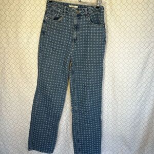 Patterned Blue Jeans